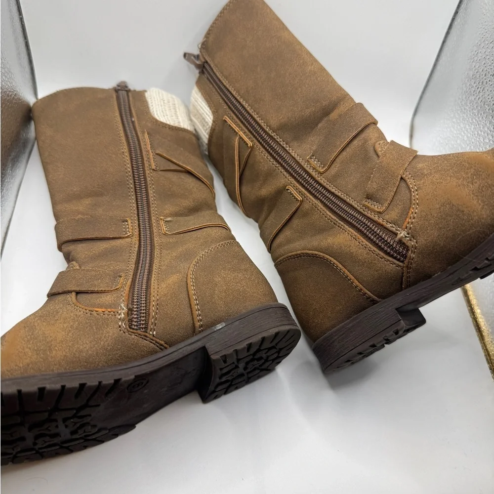 Rachel Shoes Lil Denver Toddler Girl 9 Riding Boots with Ankle Strap and Fabric